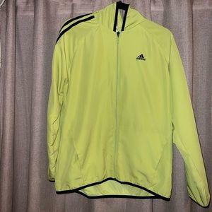 Adidas neon green windbreaker jacket